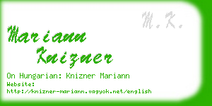 mariann knizner business card